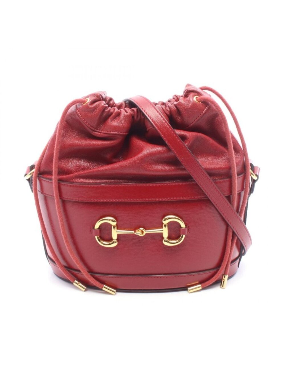 Gucci Shoulder Bag Horsebit Red Leather 1955
